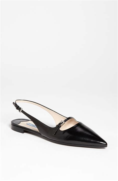 prada pointed toe slingback flat|Prada slingback shoes sale.